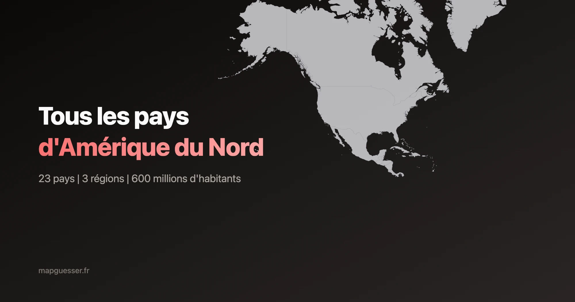 Carte des 23 pays d'Amérique du Nord avec leurs drapeaux et capitales