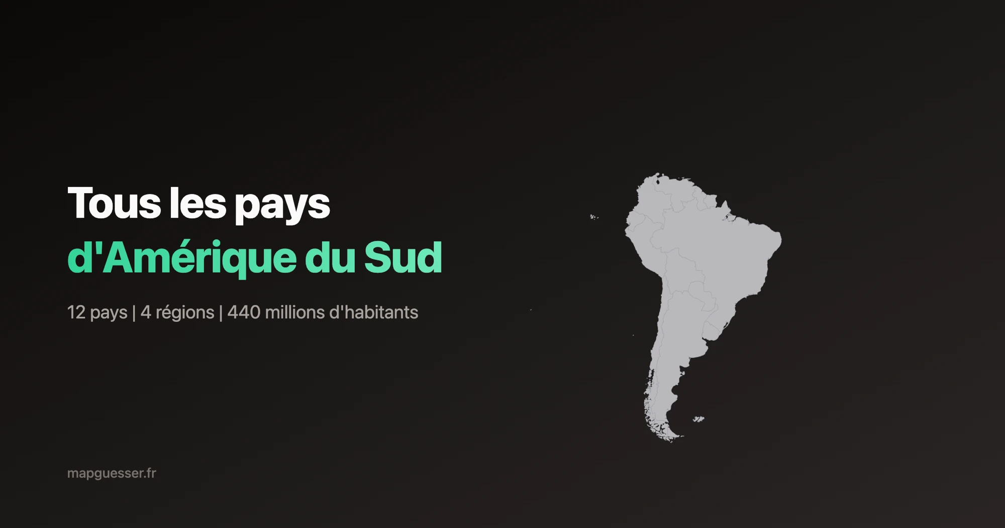 Carte des 12 pays d'Amérique du Sud avec leurs drapeaux et capitales