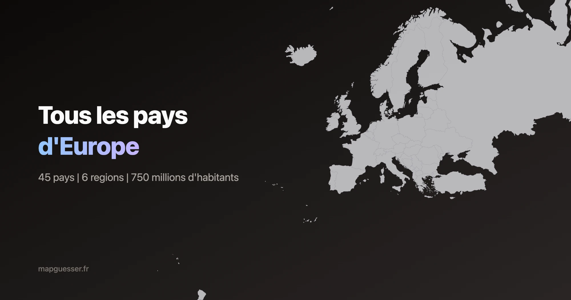 Carte des 45 pays d'Europe avec leurs drapeaux et capitales